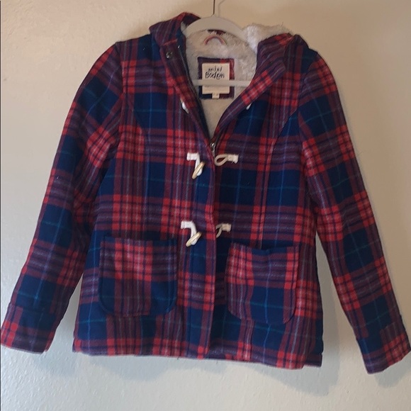 Mini Boden Other - Mini Boden plaid shearling lining coat sz 13-14y